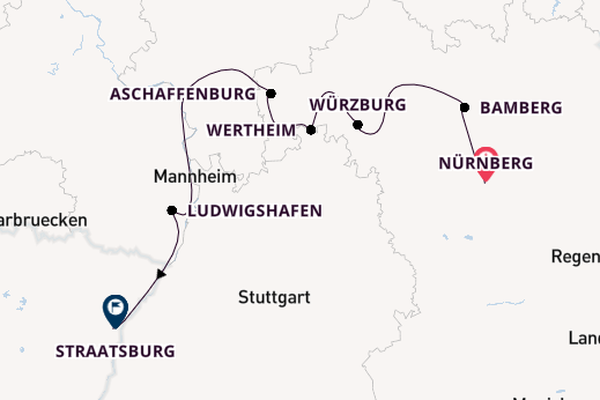 Main vanaf Nürnberg, Duitsland met de VIVA MOMENTS
