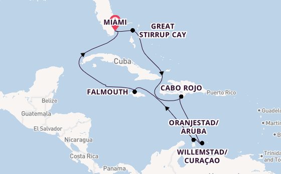 Caribbean from Miami, Florida, USA with the Norwegian Jewel