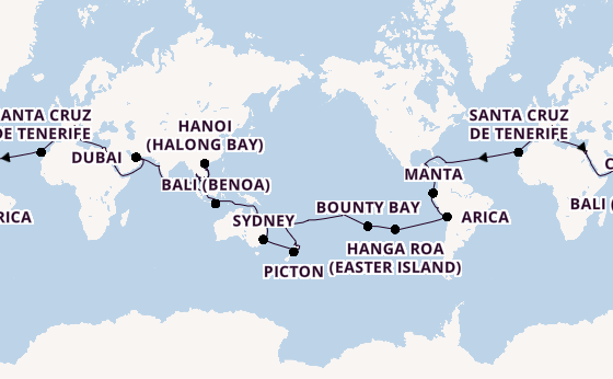 Round-the-World Trip from Marseille, France with the MSC Magnifica