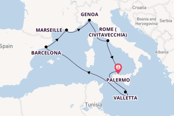 8 day cruise with the MSC World Europa to Palermo