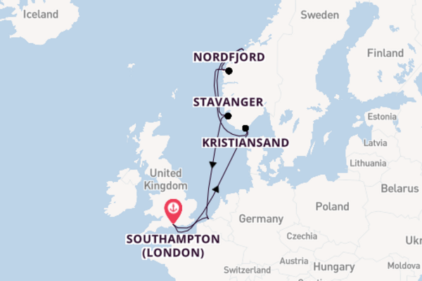 Norway from Southampton (London), England, United Kingdom with the Arcadia