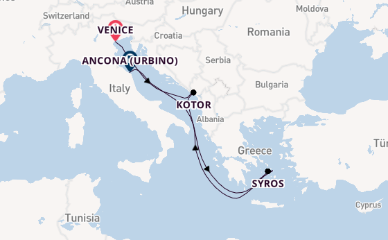 Mediterranean Sea from Venice, Italy with the MSC Lirica