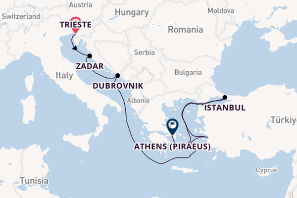 Eastern Mediterranean from Trieste, Italy with the Nieuw Amsterdam