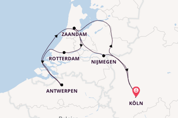 Herrliche Kreuzfahrt über Antwerpen ab Köln