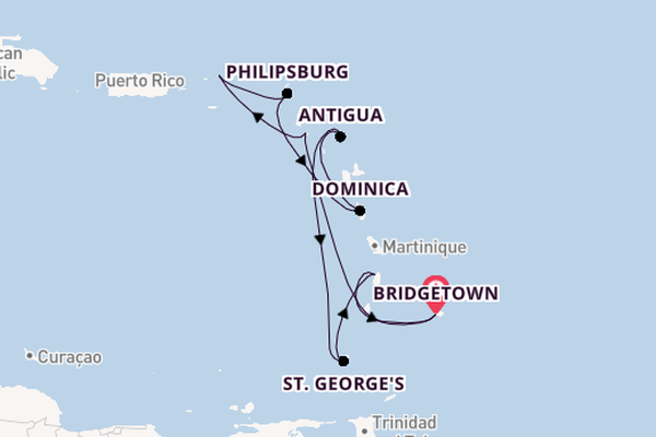 Southern Caribbean from Bridgetown, Barbados with the Arvia