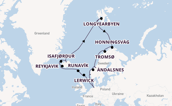 Noorwegen vanaf Bremerhaven, Duitsland met de Artania