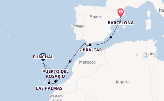 Canarische Eilanden vanaf Barcelona, Spanje met AIDAblu