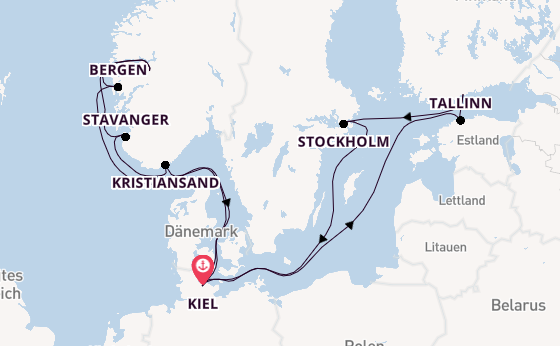 Norwegen ab Kiel, Deutschland auf AIDAprima