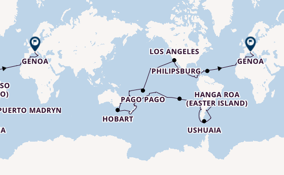Round-the-World Trip from Buenos Aires, Argentina with the MSC Magnifica