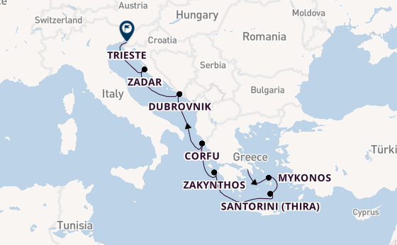 Eastern Mediterranean from Piraeus (Athens), Greece with the Allura