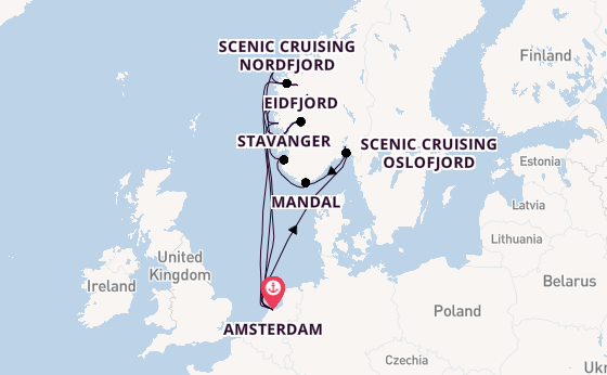 Norway from Amsterdam, Netherlands with the Zuiderdam