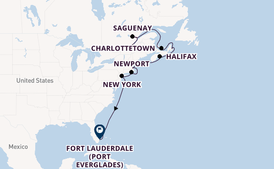 East Coast USA from Quebec City, Quebec, Canada with the Caribbean Princess