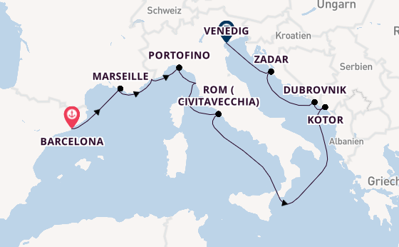 Mittelmeer ab Barcelona, Spanien auf der Nautica
