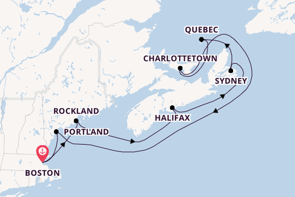 East Coast USA from Boston, Massachusetts, USA with the Celebrity Silhouette