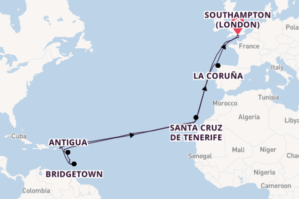 Caribbean from Southampton (London), England, United Kingdom with the Iona