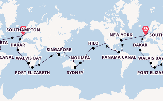Round-the-World Trip from Australia with the Queen Victoria