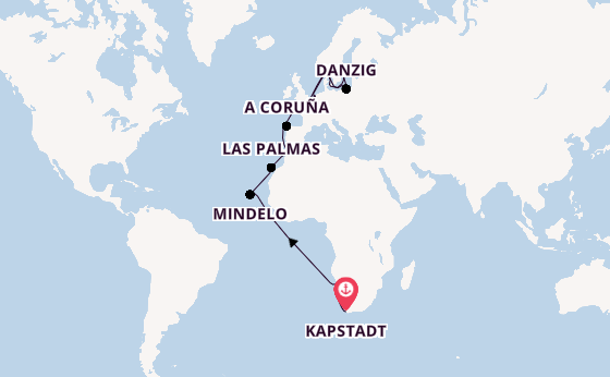 Afrika ab Kapstadt, Südafrika auf der Crown Princess