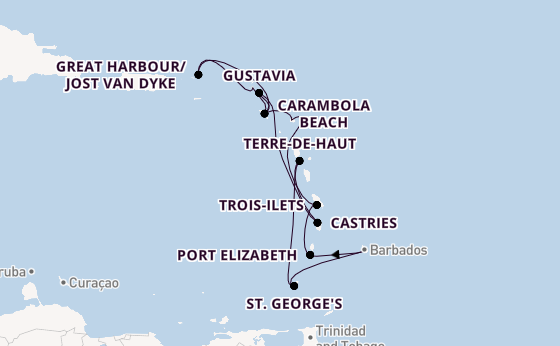Zuidelijke Caraïben vanaf Bridgetown, Barbados met de Seabourn Ovation