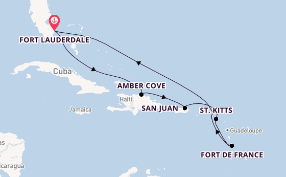 Caribbean vanaf Fort Lauderdale, Verenigde Staten met de Enchanted Princess