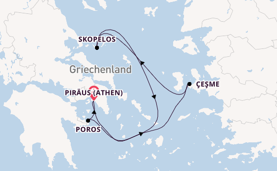 Östliches Mittelmeer ab Piräus (Athen), Griechenland auf der Star Flyer