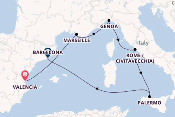 Western Mediterranean From Valencia with the MSC Seaside