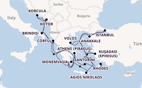 Eastern Mediterranean from Dubrovnik, Croatia with the Seabourn Ovation 