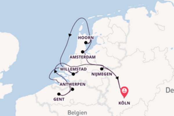 In 11 Tagen nach Köln über Gent