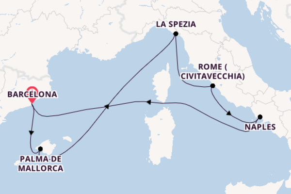 Western Mediterranean from Barcelona, Spain with the Harmony of the Seas