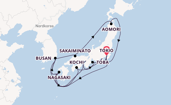 Japan ab Tokio, Japan auf der Diamond Princess