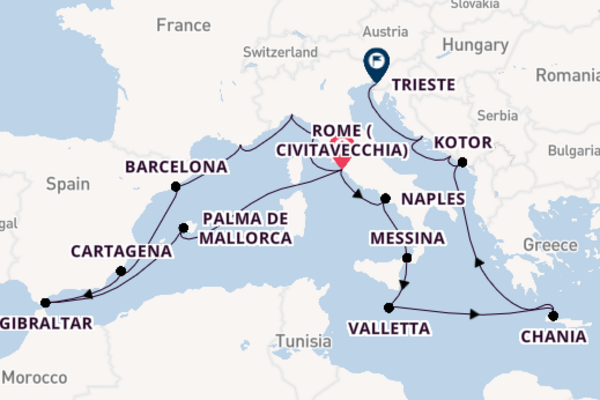 Sailing from Rome (Civitavecchia) via Cartagena