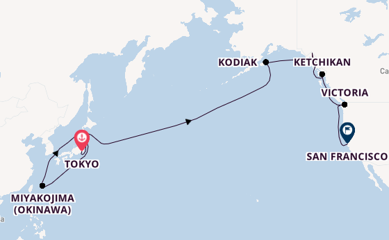Transpacific from Tokyo, Japan with the Seven Seas Splendor