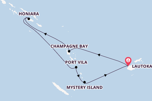 Zuidelijke Stille Oceaan vanaf Lautoka, Fiji met de Seven Seas Navigator