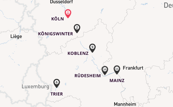 Rhein ab Köln, Deutschland auf der Annika