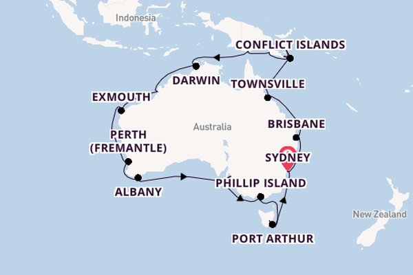 Australia from Sydney, Australia with the Noordam