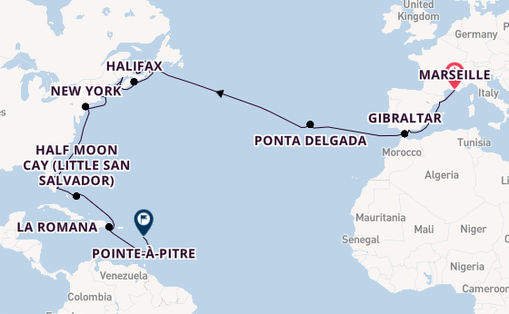 Transatlantic from Marseille, France with the Costa Fascinosa