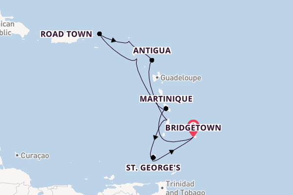 Southern Caribbean from Bridgetown, Barbados with the Arvia