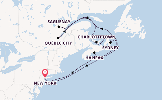 East Coast USA from New York, USA with the Queen Mary 2