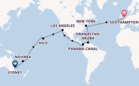 Round-the-World Trip from Australia with the Queen Victoria