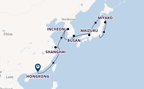 Ostasien ab Tokio, Japan auf der Silver Whisper