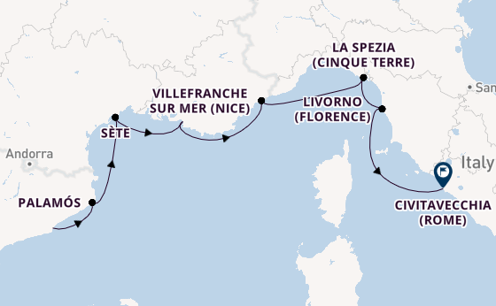 Westelijke Middellandse Zee vanaf Barcelona, Spanje met de Sonata (Oceania)