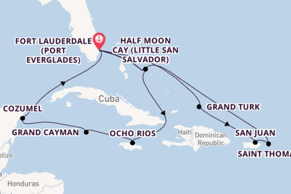 Caribbean from Fort Lauderdale (Port Everglades), Florida with the Nieuw Amsterdam