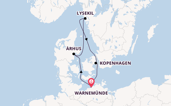 Europa ab Warnemünde auf AIDAdiva