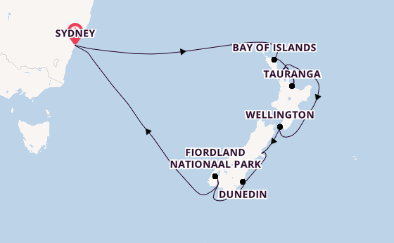 Nieuw Zeeland vanaf Sydney, Australië met de Royal Princess