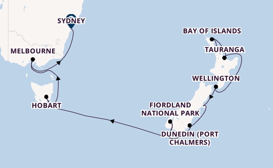 New Zealand from Auckland, New Zealand with the Sapphire Princess