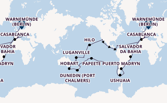 Round-the-World Trip from Genoa, Italy with the MSC Magnifica