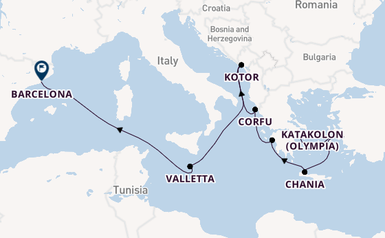 Eastern Mediterranean from Athens (Piraeus), Greece with the Enchanted Princess