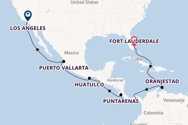 Panamakanaal met Island Princess tijdens kerst tot Los Angeles