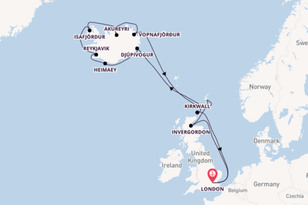 London to Iceland
