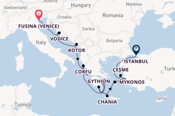 15daagse cruise naar Corfu