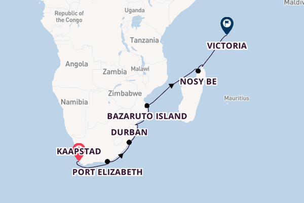 Afrika vanaf Kaapstad, Zuid-Afrika met de MS EUROPA